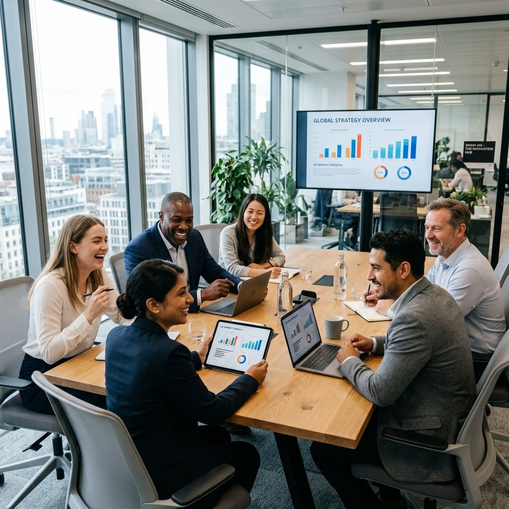 Equipo de la cooperativa en reunión de trabajo
